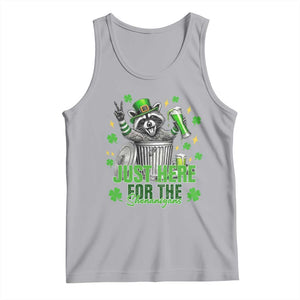Funny Raccoon Drinking Beer St Patricks Day Tank Top Just Here For The Shenanigans TS14 Athletic Heather Print Your Wear