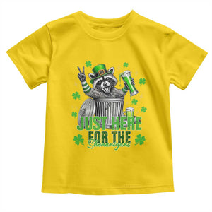 Funny Raccoon Drinking Beer St Patricks Day Toddler T Shirt Just Here For The Shenanigans TS14 Daisy Print Your Wear
