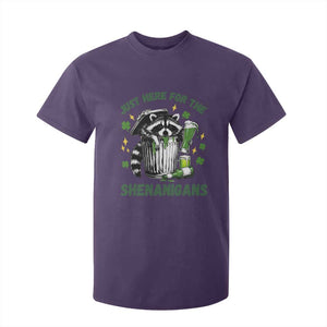 Funny Raccoon St Patricks Day Meme T Shirt For Kid - Trash Panda Just Here For The Shenanigans TS14 Purple Print Your Wear