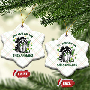 Funny Raccoon St Patricks Day Meme Ceramic Ornament Trash Panda Just Here For The Shenanigans TS14 Print Your Wear