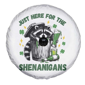 Funny Raccoon St Patricks Day Meme Spare Tire Cover Trash Panda Just Here For The Shenanigans TS14 Print Your Wear