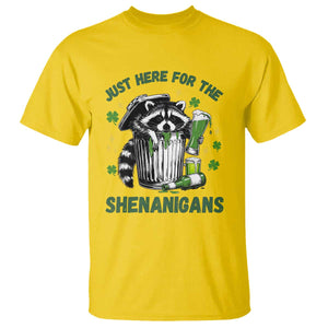 Funny Raccoon St Patricks Day Meme T Shirt Trash Panda Just Here For The Shenanigans TS14 Daisy Print Your Wear