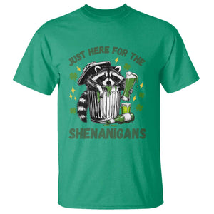 Funny Raccoon St Patricks Day Meme T Shirt Trash Panda Just Here For The Shenanigans TS14 Irish Green Print Your Wear