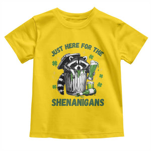 Funny Raccoon St Patricks Day Meme Toddler T Shirt Trash Panda Just Here For The Shenanigans TS14 Daisy Print Your Wear