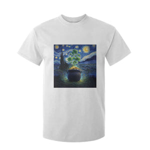 St Patricks Day Starry Night Shamrock Van Gogh Art T Shirt For Kid TS14 White Print Your Wear