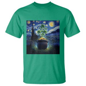 St Patricks Day Starry Night Shamrock Van Gogh Art T Shirt TS14 Irish Green Print Your Wear