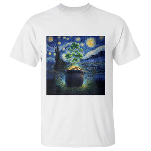 St Patricks Day Starry Night Shamrock Van Gogh Art T Shirt TS14 White Print Your Wear