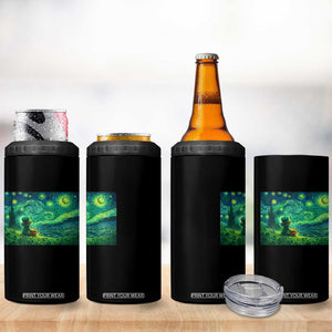St Patricks Day Starry Night Leprechaun Shamrock Van Gogh 4 in 1 Can Cooler Tumbler TS14 Print Your Wear