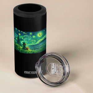 St Patricks Day Starry Night Leprechaun Shamrock Van Gogh 4 in 1 Can Cooler Tumbler TS14 Print Your Wear