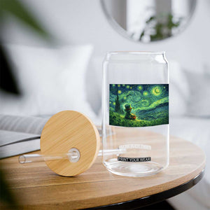 St Patricks Day Starry Night Leprechaun Shamrock Van Gogh Glass Can TS14 Print Your Wear