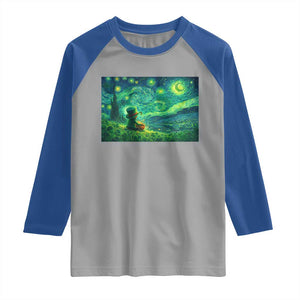 St Patricks Day Starry Night Leprechaun Shamrock Van Gogh Raglan Shirt TS14 Sport Gray Royal Print Your Wear