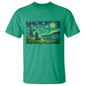 St Patricks Day Starry Night Leprechaun Shamrock Van Gogh T Shirt TS14 Irish Green Print Your Wear