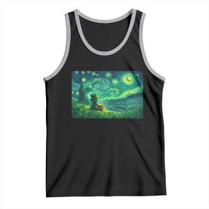 St Patricks Day Starry Night Leprechaun Shamrock Van Gogh Tank Top TS14 Black Athletic Heather Print Your Wear