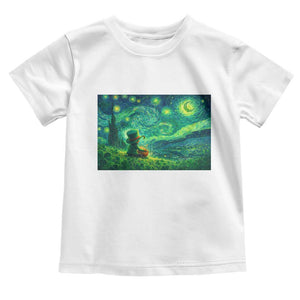 St Patricks Day Starry Night Leprechaun Shamrock Van Gogh Toddler T Shirt TS14 White Print Your Wear