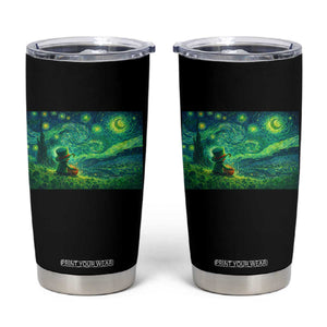 St Patricks Day Starry Night Leprechaun Shamrock Van Gogh Tumbler Cup TS14 Black Print Your Wear
