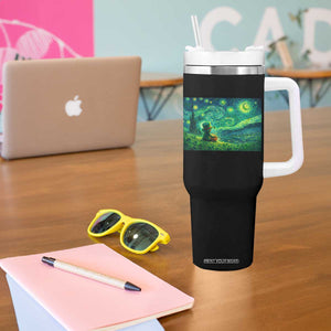 St Patricks Day Starry Night Leprechaun Shamrock Van Gogh Tumbler With Handle TS14 Print Your Wear