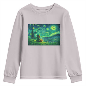 St Patricks Day Starry Night Leprechaun Shamrock Van Gogh Youth Sweatshirt TS14 Ice Gray Print Your Wear