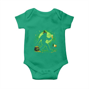 Funny Bigfoot St Patricks Day Baby Onesie Sasquatch Drinking Green Beer Lover TS14 Irish Green Print Your Wear