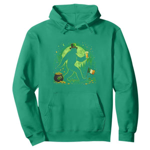 Funny Bigfoot St Patricks Day Hoodie Sasquatch Drinking Green Beer Lover TS14 Irish Green Print Your Wear
