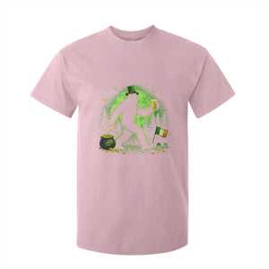 Funny Bigfoot St Patricks Day T Shirt For Kid Sasquatch Drinking Green Beer Lover TS14 Light Pink Print Your Wear