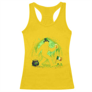 Funny Bigfoot St Patricks Day Racerback Tank Top Sasquatch Drinking Green Beer Lover TS14 Daisy Print Your Wear