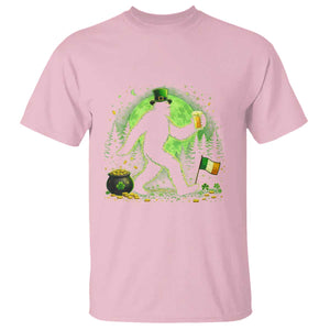 Funny Bigfoot St Patricks Day T Shirt Sasquatch Drinking Green Beer Lover TS14 Light Pink Print Your Wear