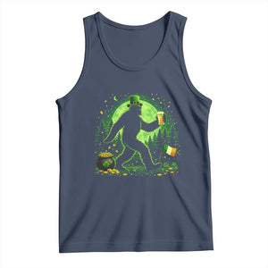 Funny Bigfoot St Patricks Day Tank Top Sasquatch Drinking Green Beer Lover TS14 Navy Print Your Wear