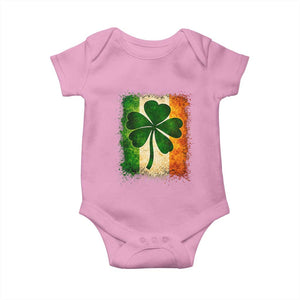 Retro Ireland Shamrock Irish Flag St Patricks Day Baby Onesie TS14 Light Pink Print Your Wear