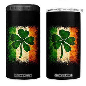 Retro Ireland Shamrock Irish Flag St Patricks Day 4 in 1 Can Cooler Tumbler TS14 One Size: 16 oz Black Print Your Wear