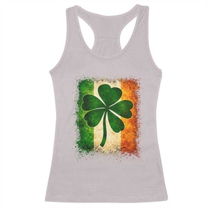 Retro Ireland Shamrock Irish Flag St Patricks Day Racerback Tank Top TS14 Ice Gray Print Your Wear