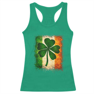 Retro Ireland Shamrock Irish Flag St Patricks Day Racerback Tank Top TS14 Irish Green Print Your Wear