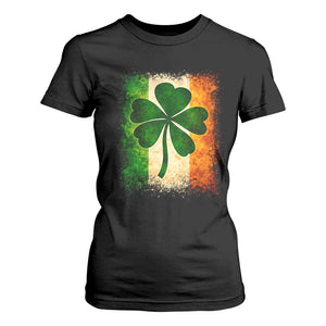 Retro Ireland Shamrock Irish Flag St Patricks Day T Shirt For Women TS14 Black Print Your Wear