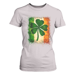 Retro Ireland Shamrock Irish Flag St Patricks Day T Shirt For Women TS14 Ice Gray Print Your Wear