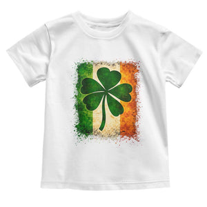 Retro Ireland Shamrock Irish Flag St Patricks Day Toddler T Shirt TS14 White Print Your Wear