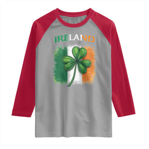 Vintage Ireland Shamrock Irish Flag St Patricks Day Raglan Shirt TS14 Sport Gray Red Print Your Wear
