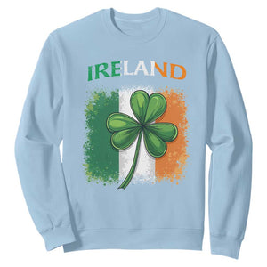 Vintage Ireland Shamrock Irish Flag St Patricks Day Sweatshirt TS14 Light Blue Print Your Wear