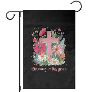 Blooming in His Grace Garden Flag Boho Wildflower Christian Faith Bible Verse TS14 Black Print Your Wear