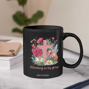 Blooming in His Grace Coffee Mug Boho Wildflower Christian Faith Bible Verse TS14 Print Your Wear