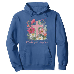 Blooming in His Grace Hoodie Boho Wildflower Christian Faith Bible Verse TS14 Royal Blue Print Your Wear