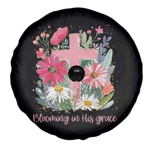 Blooming in His Grace Spare Tire Cover Boho Wildflower Christian Faith Bible Verse TS14 Print Your Wear