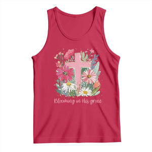 Blooming in His Grace Tank Top Boho Wildflower Christian Faith Bible Verse TS14 Red Print Your Wear