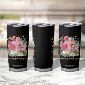 Blooming in His Grace Tumbler Cup Boho Wildflower Christian Faith Bible Verse TS14 Print Your Wear