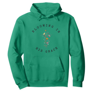 Blooming in His Grace Hoodie Boho Wildflower Christian Faith TS14 Irish Green Print Your Wear