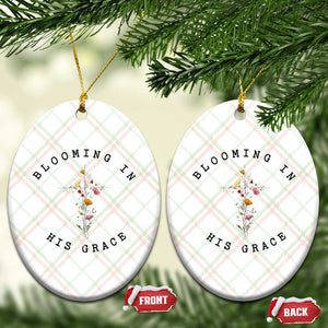 Blooming in His Grace Ceramic Ornament Boho Wildflower Christian Faith TS14 Print Your Wear