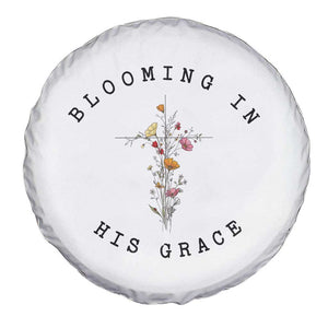 Blooming in His Grace Spare Tire Cover Boho Wildflower Christian Faith TS14 Print Your Wear