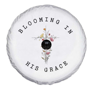 Blooming in His Grace Spare Tire Cover Boho Wildflower Christian Faith TS14 Print Your Wear
