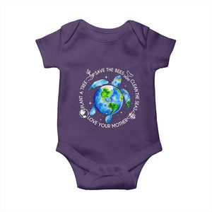 Earth Day Sea Turtle Baby Onesie Save Bees Plant Trees Clean Seas Environmentalist TS14 Purple Print Your Wear