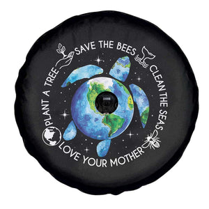Earth Day Sea Turtle Spare Tire Cover Save Bees Plant Trees Clean Seas Environmentalist TS14 Print Your Wear
