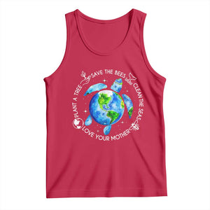 Earth Day Sea Turtle Tank Top Save Bees Plant Trees Clean Seas Environmentalist TS14 Red Print Your Wear