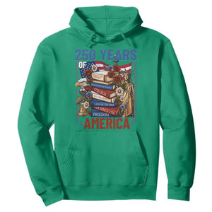 250 Years American Anniversary Hoodie Patriotic Book Reader 4th of July TS14 Irish Green Print Your Wear